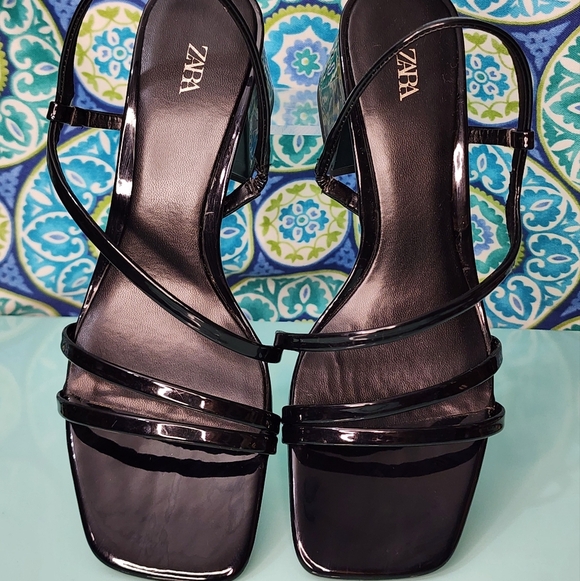Zara Black Strappy Women's Sandals - Picture 1 of 7